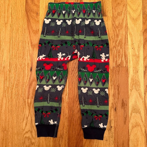 Hanna Andersson Mickey Mouse Pluto Pajamas Size 90 3t Holiday Christmas Green - Picture 5 of 5